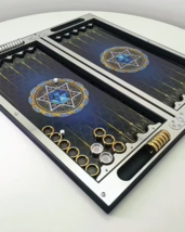 Luxe HI-TECH Backgammon - Star Of David Israel - Large Premium Glass Нарды Video - £1,228.10 GBP
