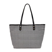 Female Women&#39;s Bag Simple Fashion Houndstooth Ladies High Quality Totes Large Ca - £25.75 GBP