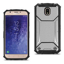 [Pack Of 2] Reiko SAMSUNG GALAXY J3 (2018) Carbon Fiber Hard-shell Case In Gray - £24.56 GBP