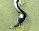 MURANO GLASS DUCK BIRD CLEAR &amp; COBALT BLUE VINTAGE DECOR 11&quot; TALL ITALIA... - $121.50