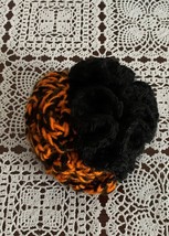 Handmade Crochet Brain Ball Black Orange Dog Cat Toy Soft Cuddly New Washable - £8.71 GBP