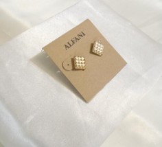 Alfani 3/8" Gold Tone Square Nugget Stud Earrings S199 - £8.33 GBP