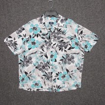 George Men&#39;s Hawaiian Shirt White Short Sleeve Size XL 46 48 Floral - £9.19 GBP