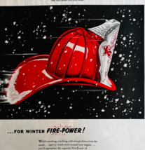 1947 Texaco Fire Chief Gasoline Advertisement Gas &amp; Oil Firefighter Helm... - $29.99
