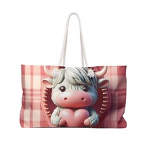Personalised/Non-Personalised Weekender Bag, Cute Highland Cow, Valentines Day,  - £39.08 GBP
