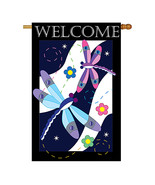 Dragonfly Heaven - Applique Decorative House Flag - H104064-P2 - £32.74 GBP