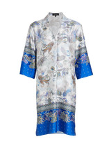 NWT Rickie Freeman for Teri Jon Paisley Shift in Blue White Lightweight Dress 6 - £79.75 GBP