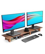 Aothia Large Dual Monitor Stand w/ Cork Legs, 43&quot; x 9.4&quot; x 4.3&quot; (Black W... - £36.41 GBP