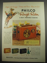 1956 Philco Rough Rider Portable Radios Ad - Mustang, Sportster, Knockabout - £14.53 GBP