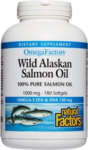 Natural Factors, Wild Alaskan Salmon Oil Provides Omega-3, EPA, DHA &amp; Vitamin D, - £44.75 GBP