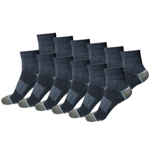 12 Pair Mens Mid Cut Ankle Quarter Athletic Casual Sport Cotton Socks Si... - £18.31 GBP
