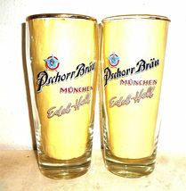 2 Pschorr Munich Multiples 0.5L German Beer Glasses - $14.95