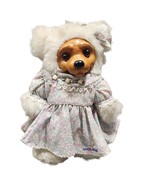 1992 Signed Robert Raikes Bear Alison Picnic Bear Carved Wooden Face &amp; F... - $70.07 CAD