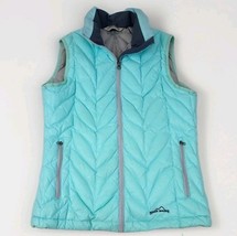 Eddie Bauer Goose Down Vest Women M 700 Fill Aqua Blue Puffer Sport Shop - $41.57