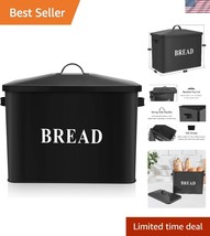 Extra Large Black Metal Bread Box - Rustic Farmhouse Kitchen Storage Sol... - €38,83 EUR