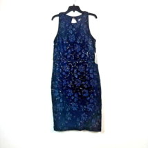 Vince Camuto Womens 16 Navy Blue Lace Cutout Back Bodycon Dress NWT BY73 - £70.28 GBP