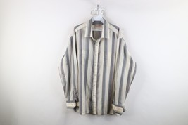 Vintage 90s Streetwear Mens XL Distressed Sheer Rainbow Striped Button S... - $34.60