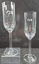 2 Princess Cruises Fluted Champagne Mixed Set Crystal Clear Elegant Stem... - $29.67