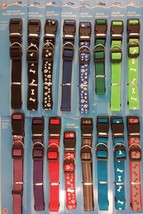 Dog Collars Adjustable Nylon Strap For Smaller Dogs Select: Collar Size &amp; Color - £2.42 GBP