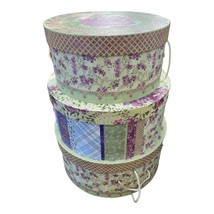 Patricia Brubaker Design Cardboard Gift Hat Box Storage Nesting Set of 3 - £34.84 GBP