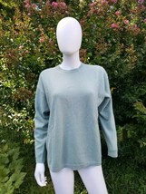 MAREX Italy wool/angora knit pale green women's cewneck sweater XL new - $59.40