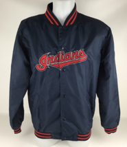 Vintage 90s Majestic Cleveland Indians Satin Bomber Jacket MLB Authentic... - $323.35 CAD