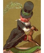 Merrill &amp; Mackintire&#39;s Paper Hangings Victorian Trade Card Boy On A Wood... - $518.92 MXN