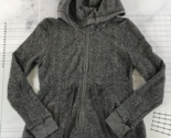 Roots Canada Hoodie Jacket Womens Medium Dark Heather Grey Zip Front Cotton - $34.64