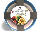 Gourmet Kitchen 6 Piece Bowl Set With Lids Durable Nested For Easy Storage - $49.99