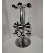 Godinger Rotating 6Bottle Liquor Drink Dispenser Bar Silver Chrome -TEST... - €34,22 EUR