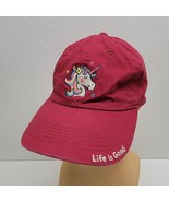 Life Is Good Womens Unicorn Hat Cap Adjustable Burgundy Maroon Strapback - $234.17 MXN