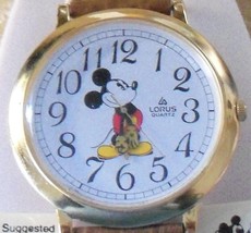 Disney Large Dial Mickey Mouse Watch! By Lorus! Brand-New! Mickey Points To Time - £206.56 GBP