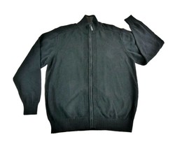 Oscar De La Renta Black Full Zip Cardigan Sweater 100% Cotton Mens Size ... - $46.74