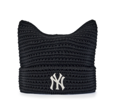 MLB Korea Summer Crochet Meow Cat Beanie Hat NY Yankness Casual Lifestyl... - $60.50