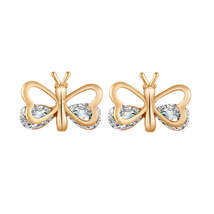 Crystal &amp; 18K Gold-Plated Butterfly Stud Earrings - £11.18 GBP