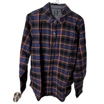 pRana Golden Canyon Plaid  Flannel Shirt Shacket Cotton Rich Sapphire Si... - $12.82