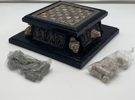 *Vintage Mayan Aztec Calendar Conquistador Mini Wood Resin Chess Set - £54.17 GBP