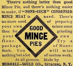 None-Such Mince Meat Pies 1894 Advertisement Victorian Syracuse NY ADBN1h - £4.09 GBP