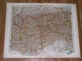 1930 ORIGINAL VINTAGE MAP OF BAVARIA MUNICH MAP ON REVERSE SIDE AUSTRIA ... - $33.35