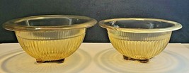 Vintage Amber Federal Depression Ribbed Glass Bowls Set Of 2 - $22.00