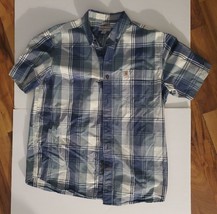 Carhartt Mens Plaid Button Down Relaxed Fit Shirt Large Short-Sleeve - $20.03