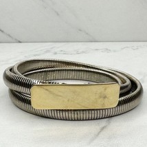 Vintage Gold Tone Coil Stretch Cinch Belt Size Small S - £13.15 GBP