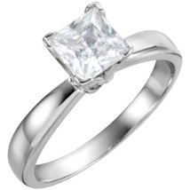 Princess Diamond Ring 14k White Gold (0.59 Ct G VS1 Clarity) GIA  - £1,183.35 GBP