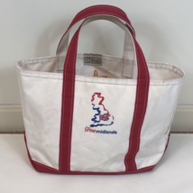 LL Bean Small Boat &amp; Tote Red Double Handle the British Midlands Conference Bag - £31.15 GBP