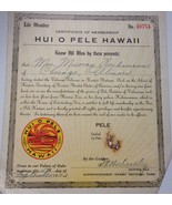 Vintage HUI O Pele Society 1953 Kilauea Hawaii Certificate Volcano Natio... - $35.83 CAD