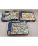 Lot of 3 Jan van Haasteren Puzzles 1000 The Winter Fair, Christmas, Wint... - $69.29