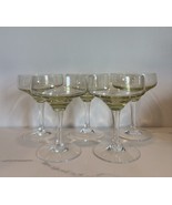 (5) MCM Coupe Martini Glasses Lime Green Ombre Stem Retro Cocktail Fruit... - $1,404.64 MXN