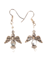 Handmade Angel Earrings Silver Crystals French Wires NEW - €10,34 EUR