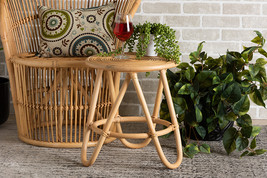 Florence Natural Brown Rattan End Table - $1,147.96 MXN