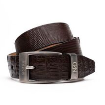 Giovanni Genuine Exotic Lizard Ring Caiman Belly Belt Brown image 3